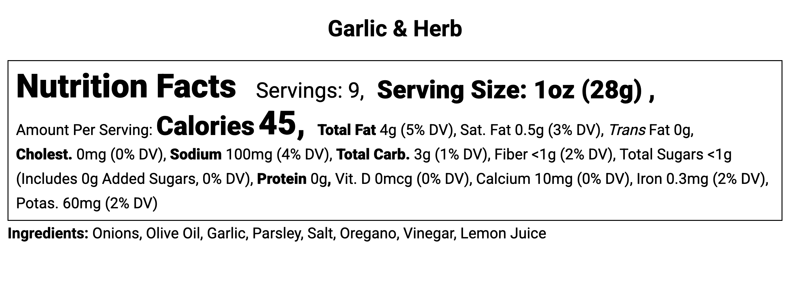 Nutritional facts