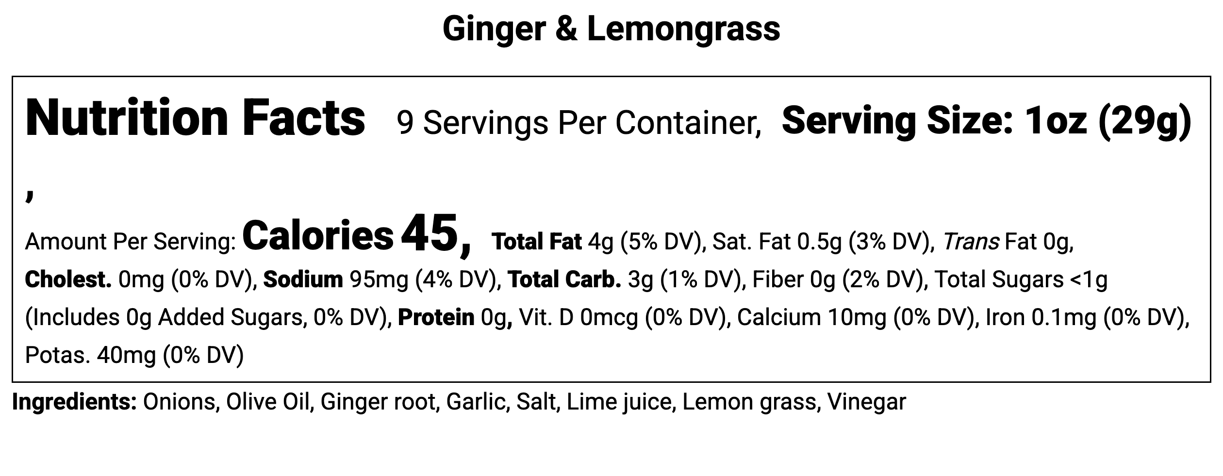 Nutritional facts
